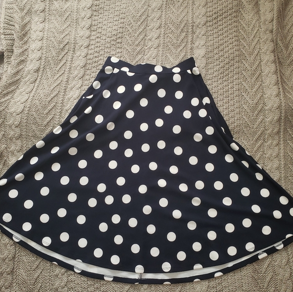 Faith and Joy by Morteau navy and white polka dot skirt with pockets - Picture 4 of 4